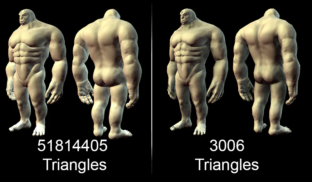 A Low and High Poly Comparison of an Ogre